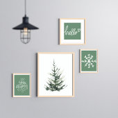 Pine tree Christmas aquarel Poster