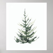 Pine tree Christmas aquarel Poster (Voorkant)