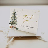 Pine Tree Christmas Wedding Bedankt Card