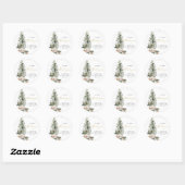 Pine Tree Christmas Wedding Classic Ronde Sticker (Vel)
