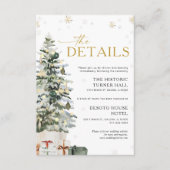 Pine Tree Christmas Wedding Details Informatiekaartje (Voorkant)