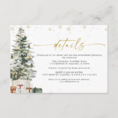 Pine Tree Christmas Wedding Details Informatiekaartje (Voorkant)