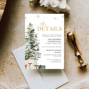 Pine Tree Christmas Wedding Details Informatiekaartje