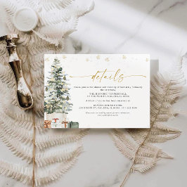 Pine Tree Christmas Wedding Details Informatiekaartje