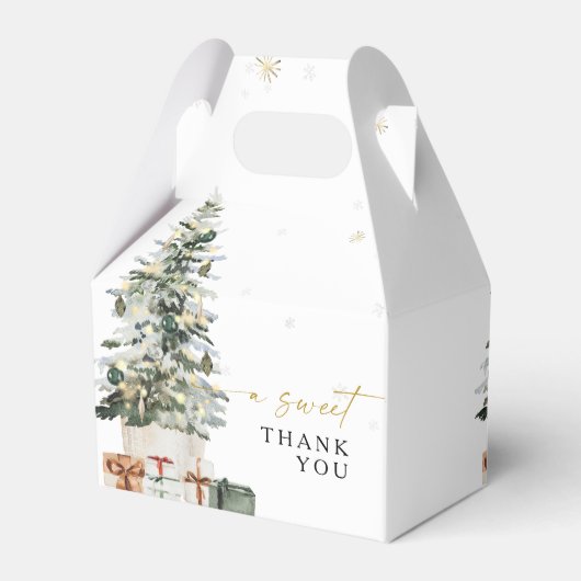 Pine Tree Christmas Wedding Favoriete Boxen Bedankdoosjes (Achterkant)