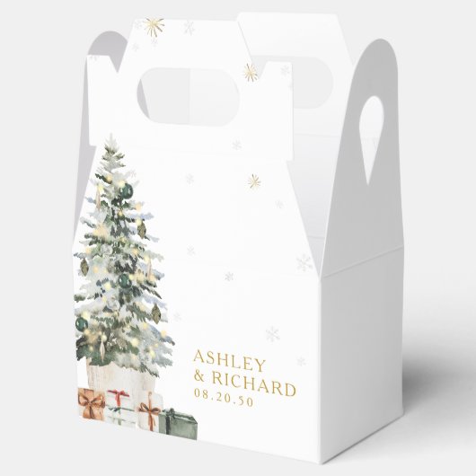 Pine Tree Christmas Wedding Favoriete Boxen Bedankdoosjes (Geopend)