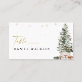 Pine Tree Christmas Wedding Flat Plaatskaartje (Achterkant)