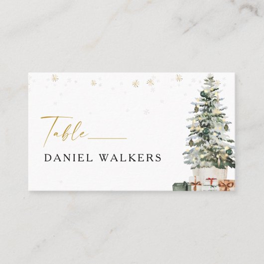 Pine Tree Christmas Wedding Flat Plaatskaartje (Voorkant)