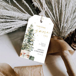 Pine Tree Christmas Wedding Gift Labels Cadeaulabel