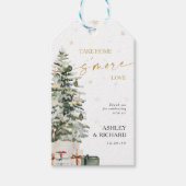 Pine Tree Christmas Wedding Gift Labels Cadeaulabel (Voorkant)