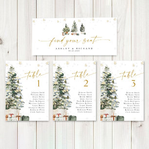 Pine Tree Christmas Wedding Head Table Sign