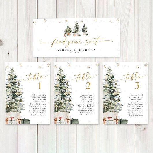 Pine Tree Christmas Wedding Head Table Sign