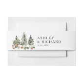 Pine Tree Christmas Wedding Invitation Belly Band Uitnodigingen Wikkel (Voorkant Voorbeeld)