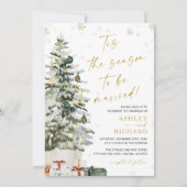 Pine Tree Christmas Wedding Kaart (Voorkant)