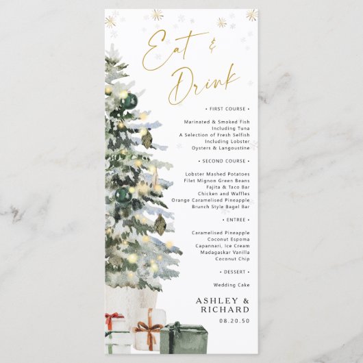 Pine Tree Christmas Wedding Menu (Voorkant)