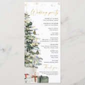 Pine Tree Christmas Wedding Programmakaart (Achterkant)