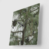 Pine Tree Clock Vierkante Klok (Hoek)
