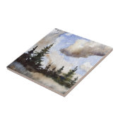 Pine Tree Cloudy Day Tile Tegeltje (Zijkant)