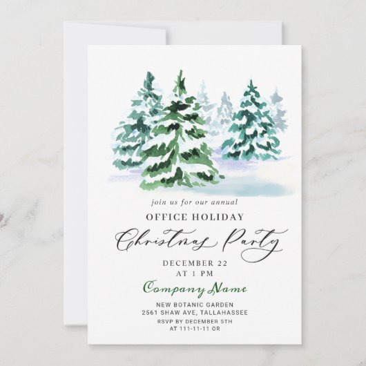 Pine Tree Corporate Kerstfeestdag Kaart (Voorkant)