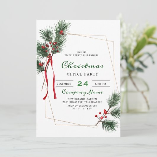 Pine Tree Corporate Kerstfeestdag Kaart (Staand voorkant)