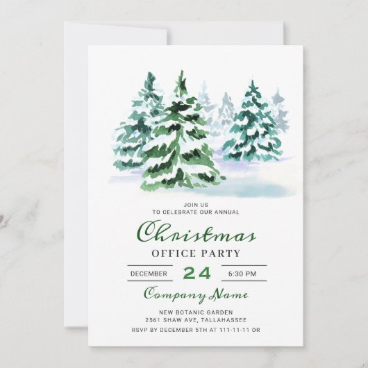 Pine Tree Corporate Kerstfeestdag Kaart (Voorkant)