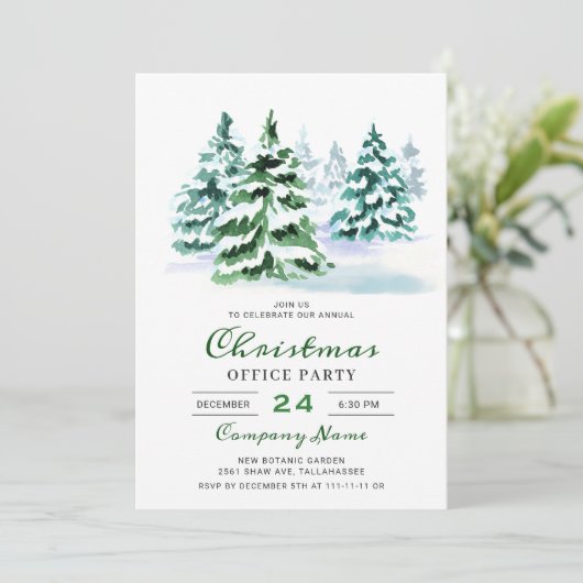Pine Tree Corporate Kerstfeestdag Kaart (Staand voorkant)