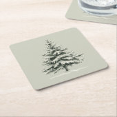 Pine Tree Covered with snow Kartonnen Onderzetters (Schuin)