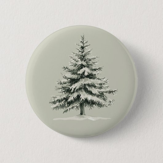 Pine Tree Covered with snow Ronde Button 5,7 Cm (Voorkant)