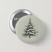 Pine Tree Covered with snow Ronde Button 5,7 Cm (Voorkant /achterkant)