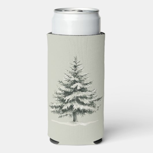 Pine Tree Covered with snow Seltzer Blikjeskoeler (Seltzer Achterkant)