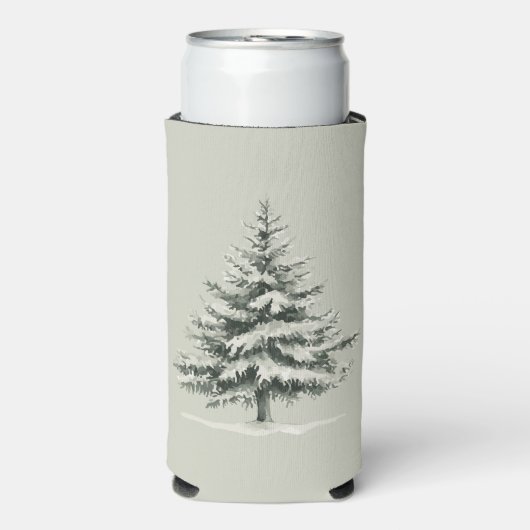 Pine Tree Covered with snow Seltzer Blikjeskoeler (Seltzer Voorkant)