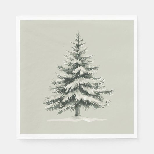 Pine Tree Covered with snow Servet (Voorkant)