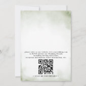 Pine Tree Deer Forest Mountain QR Code Wedding Kaart (Achterkant)