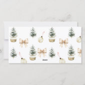 Pine Tree Elegant Bow Photo Elegant Christmas Feestdagenkaart (Achterkant)