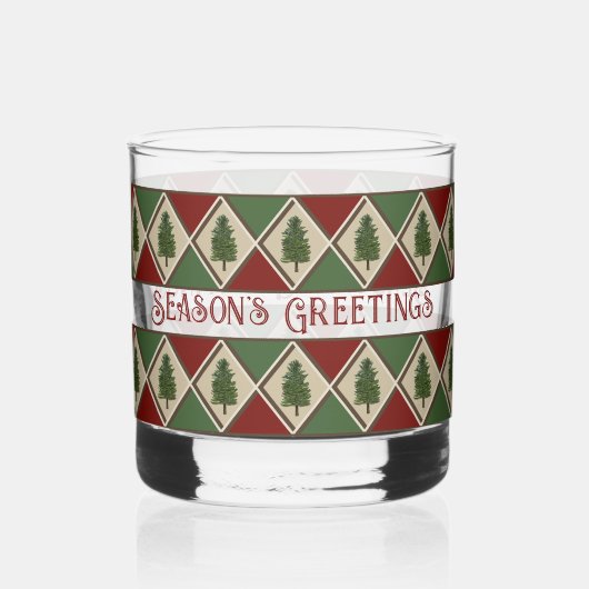 Pine Tree en Harlequin Drinkware Brillen Whisky Glas (Voorkant)