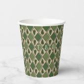 Pine Tree en Harlequin Paper Cups Papieren Bekers (Voorkant)