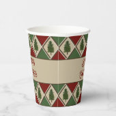 Pine Tree en Harlequin Paper Cups Papieren Bekers (Rechts)