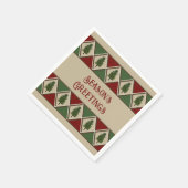 Pine Tree en Harlequin Paper Napkin Servet (Hoek)