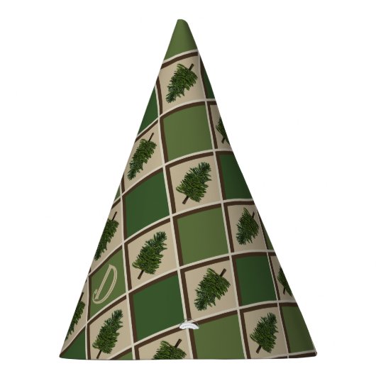 Pine Tree en Harlequin Party Pet Feesthoedjes (Rechts)