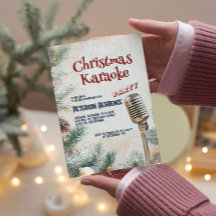 Pine Tree en Microfoon Kerst Karaoke Party