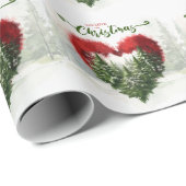 Pine Tree en Red Heart met liefde op Kerstmis Cadeaupapier (Rol Hoek)