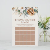 Pine Tree Floral Bingo Vrijgezellenfeest spel Briefpapier (Staand voorkant)