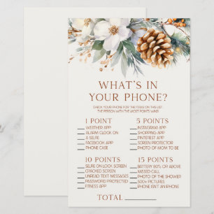 Pine Tree Floral in uw telefoon Baby shower spel