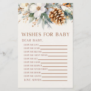 Pine Tree Floral Wensen voor Baby shower Game