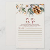 Pine Tree Floral Wie ben ik Vrijgezellenfeest spel Briefpapier (Voorkant / Achterkant)