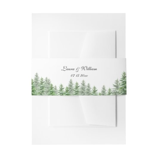 Pine Tree Forest bruiloft Uitnodigingen Wikkel (Voorkant Voorbeeld)