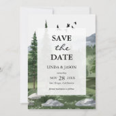 Pine Tree Forest Custom Wedding Sla de datum Kaart (Voorkant)