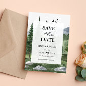 Pine Tree Forest Custom Wedding Sla de datum Kaart