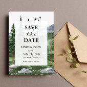 Pine Tree Forest Custom Wedding Sla de datum Kaart