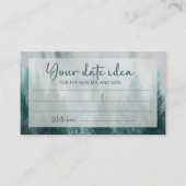 Pine Tree Forest Date nachtelijke ideeën. Datumpot Informatiekaartje (Voorkant)